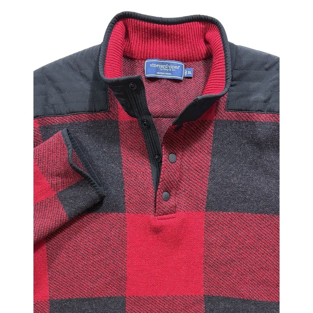 Vineyard Vines Shep & Ian Mens 1/4 Snap 100% Merino Wool Sweater XL 22x26 - 467
